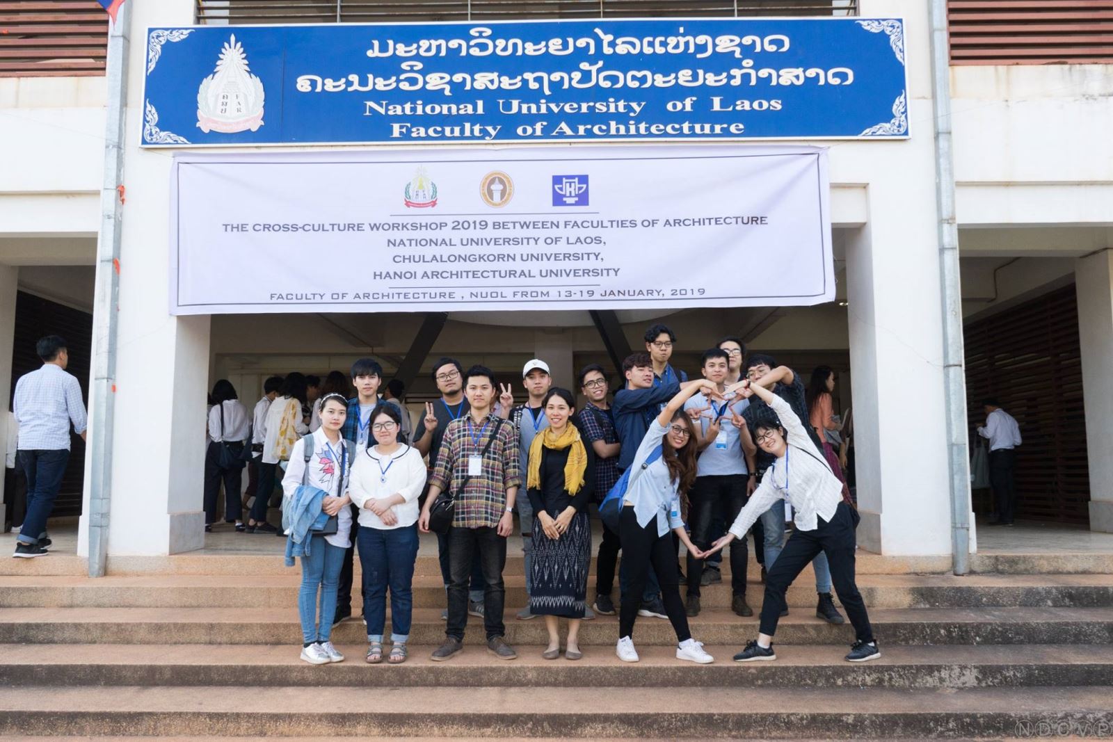 Các hoạt động trong workshop quốc tế của sinh viên trường ĐH Kiến trúc Hà Nội tại Lào