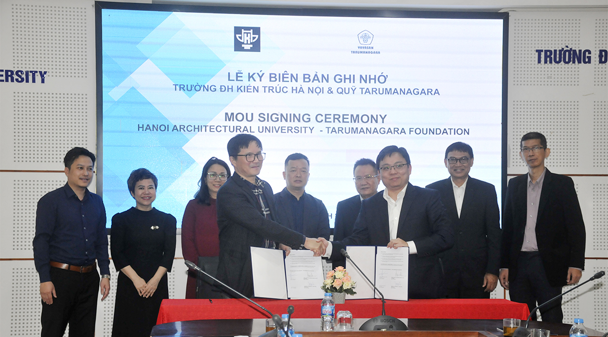 Lễ ký kết Thỏa thuận hợp tác giữa Trường Đại học Kiến trúc Hà Nội (HAU) và Quỹ Tarumanagara Indonesia