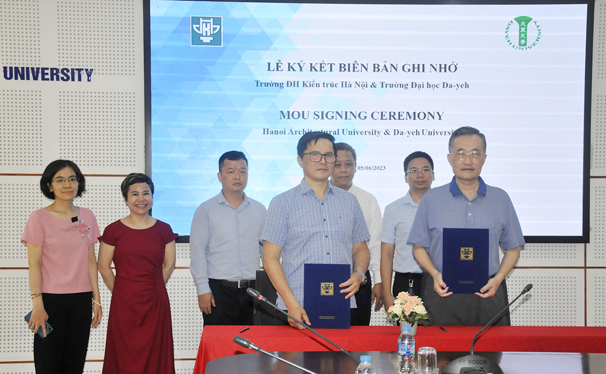 Trường Đại học Kiến trúc Hà Nội và Đại học Da-Yeh Đài Loan ký kết biên bản ghi nhớ hợp tác đào tạo