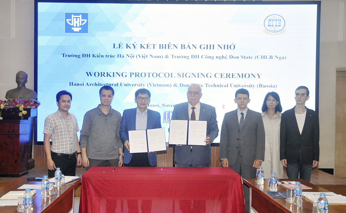 Trường Đại học Kiến trúc Hà Nội tăng cường hợp tác với Đại học Công nghệ Don State Liên bang Nga