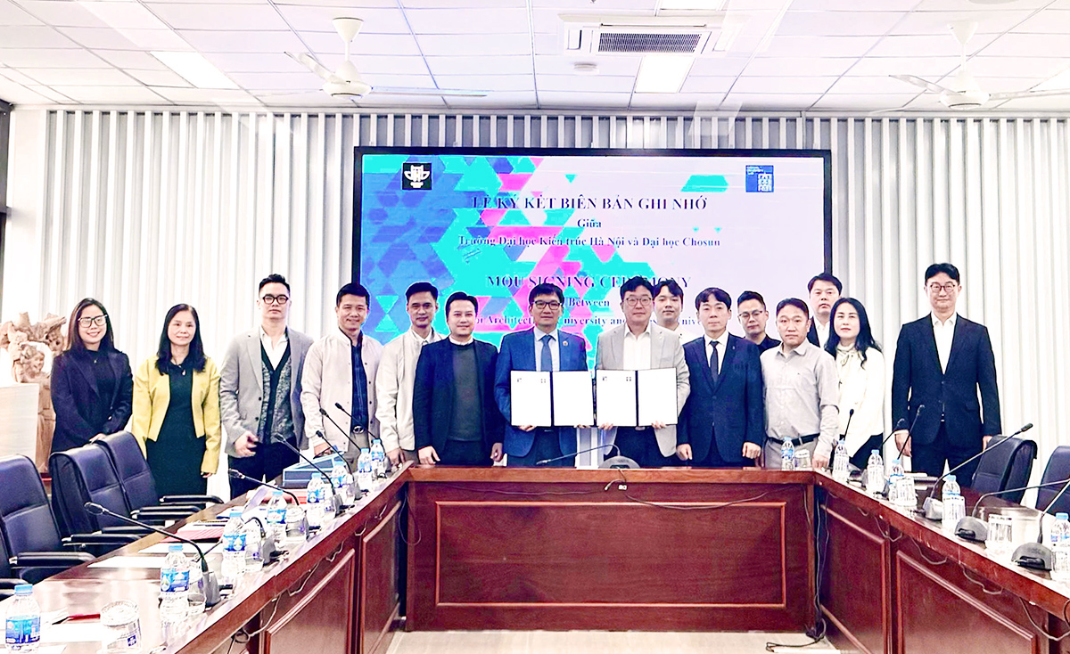 Lễ ký kết Biên bản ghi nhớ hợp tác giữa Trường Đại học Kiến trúc Hà Nội và Trường Đại học Chosun, Hàn Quốc
