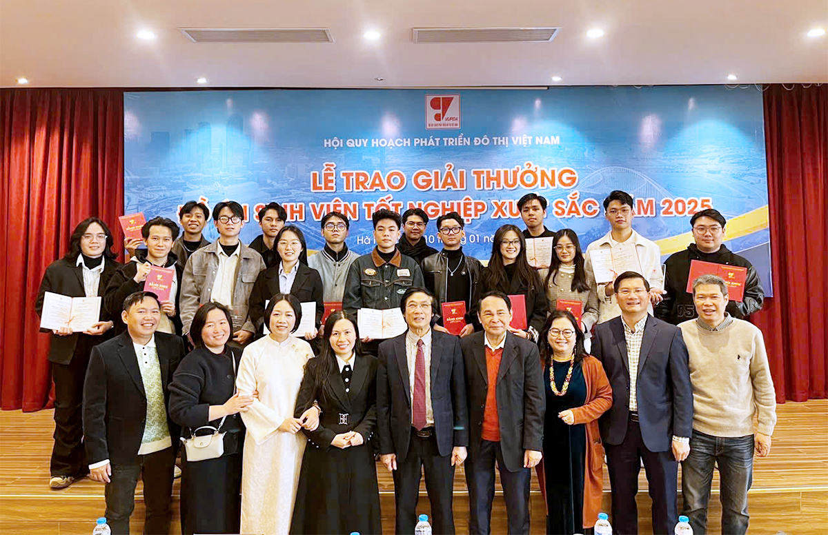 Sinh viên Trường Đại học Kiến trúc Hà Nội nhận nhiều giải thưởng lớn tại Lễ trao giải Đồ án sinh viên tốt nghiệp xuất sắc năm 2025 của Hội Quy hoạch Phát triển đô thị Việt Nam VUPDA