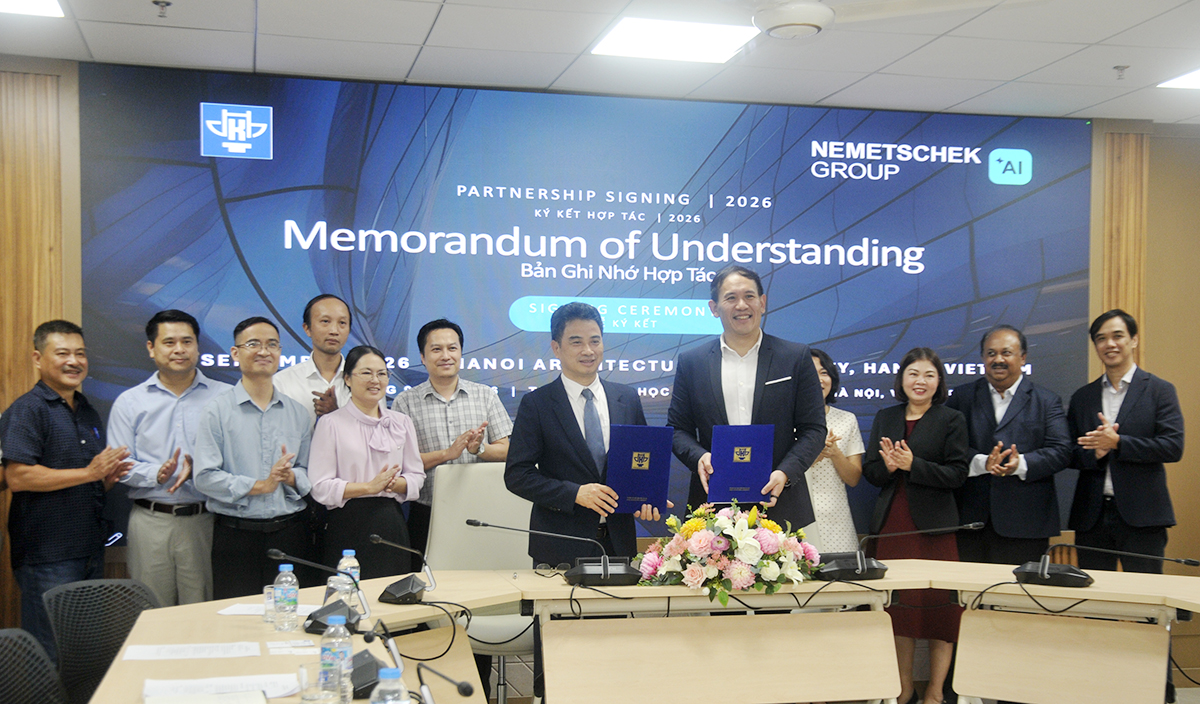 Trường Đại học Kiến trúc Hà Nội và Tập đoàn Nemetschek ký kết hợp tác đưa công nghệ kỹ thuật số tiên tiến tới giảng đường